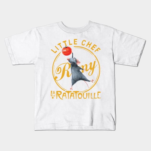 Ratatouille Tribute - Ratatouille Little Chef Kitchen - Epcot Remy Haunted Mansion - Pixar Rat Lion King Wall e - Up - ratatouille - Pirates Of The Caribbean - ratatouille -Tangled Kids T-Shirt by TributeDesigns